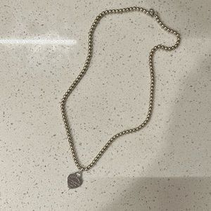 Tiffany and Co thick bead with original heart design necklace